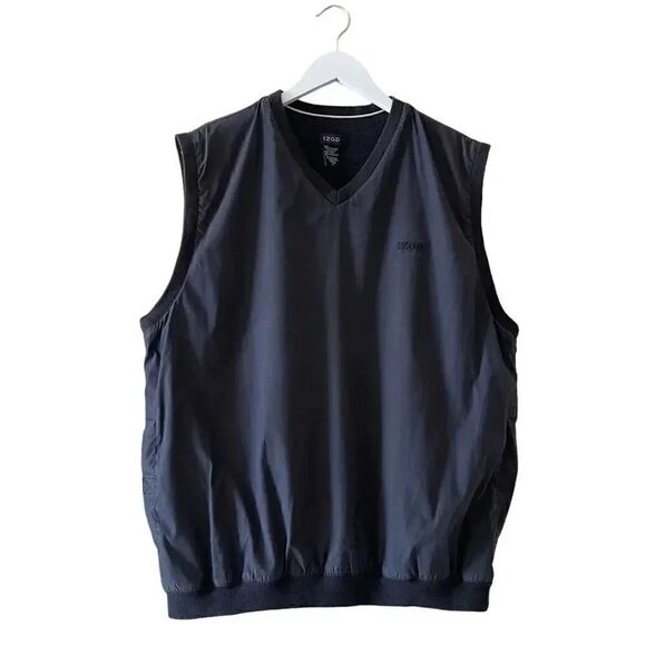 ISOD  BLACK PULLOVER GOLF MENS  SLEEVELESS WINDBREAKER VEST  SZ L # 1524 - Picture 1 of 12